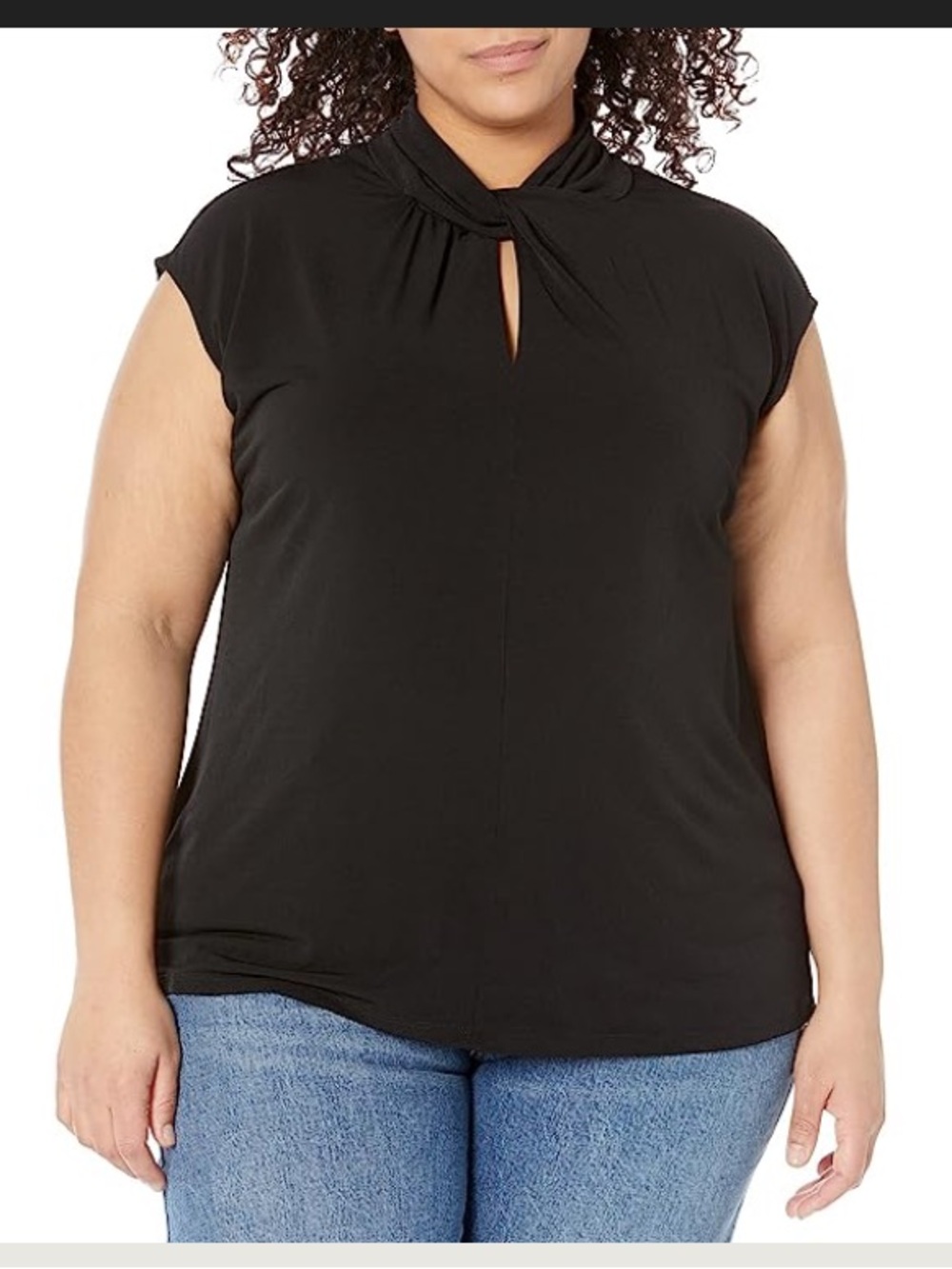 MICHAEL MICHAEL KORS TWIST NECK SLEEVELESS TOP BLACK SIZE 3X NWT